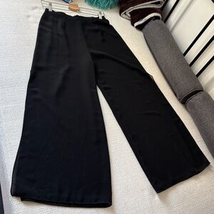 Vintage Joseph Ribkoff Black Wide-Leg Split-Hem Pants - size S